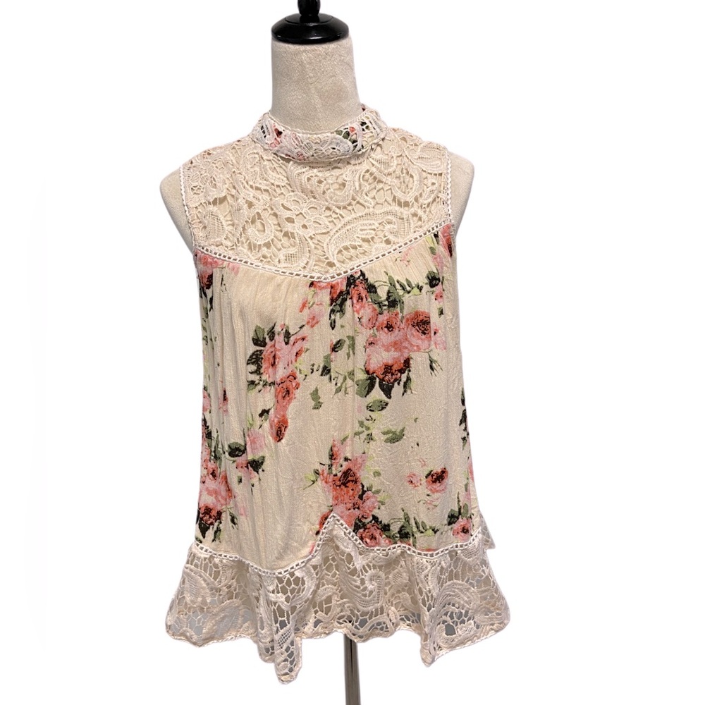 VENUS Pretty Lace and Flowy sleeveless, size S